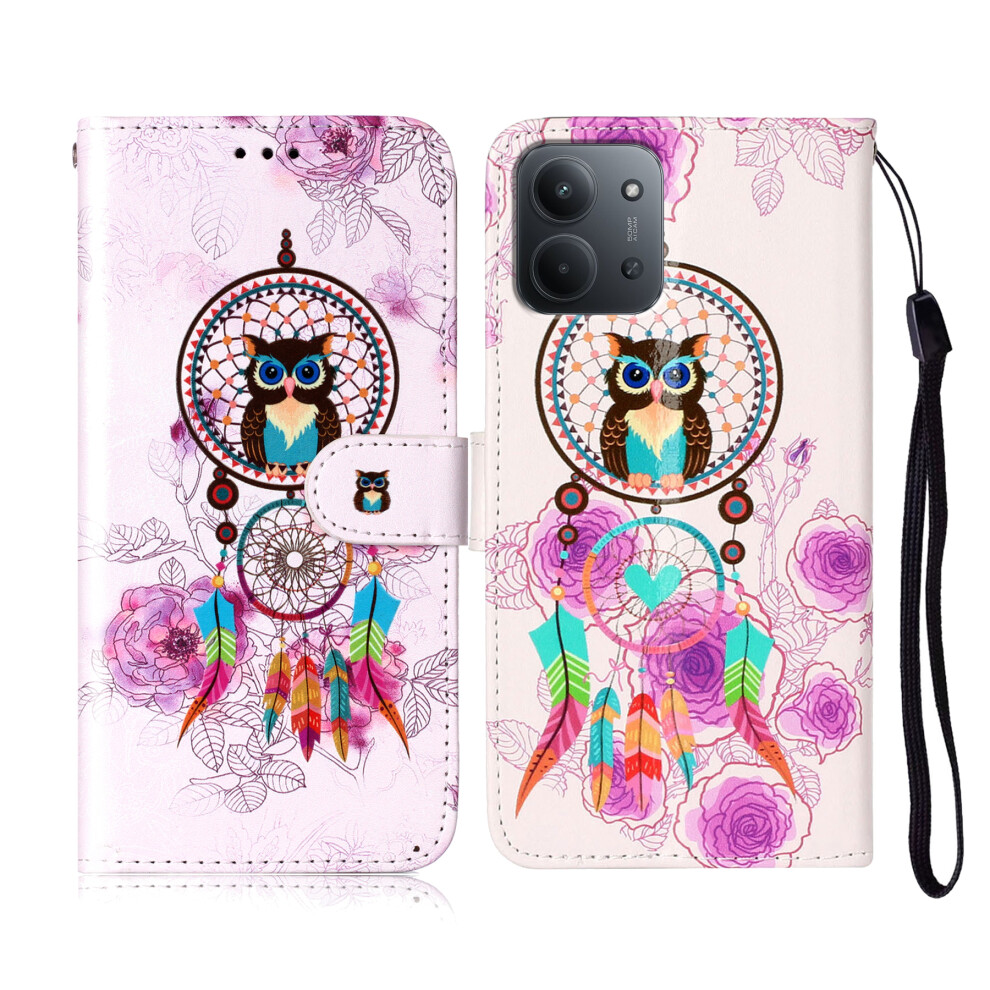 (Wind Chime Owl) For Xiaomi Redmi 15C 4G (Eu) (173Mm) / 15C 5G (Eu) (173Mm) / Poco C85 4G (173Mm) Case Pattern Leather Wallet Cover With Strap 6914284510534
