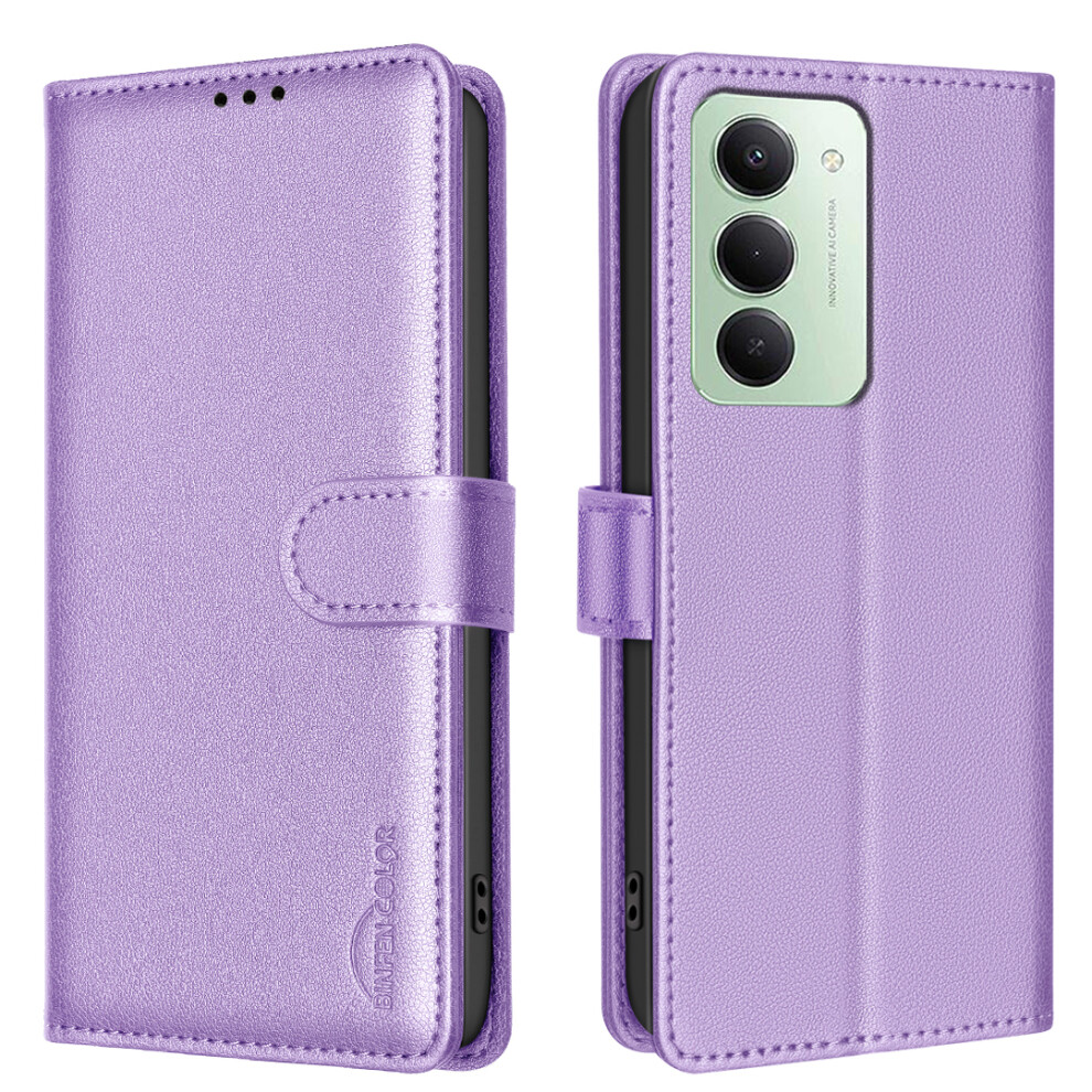 (Purple) For Xiaomi Redmi 15 5G (Global) (169Mm) Leather Case Binfen Color Bf32 Wallet Rfid Blocking Phone Cover Purple 6914281338254