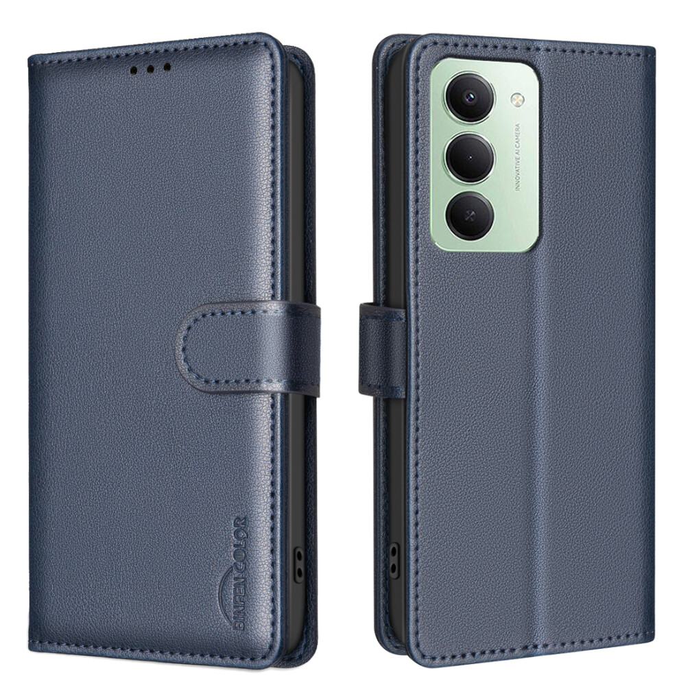 (Blue) For Xiaomi Redmi 15 5G (Global) (169Mm) Leather Case Binfen Color Bf32 Wallet Rfid Blocking Phone Cover Blue 6914289676617