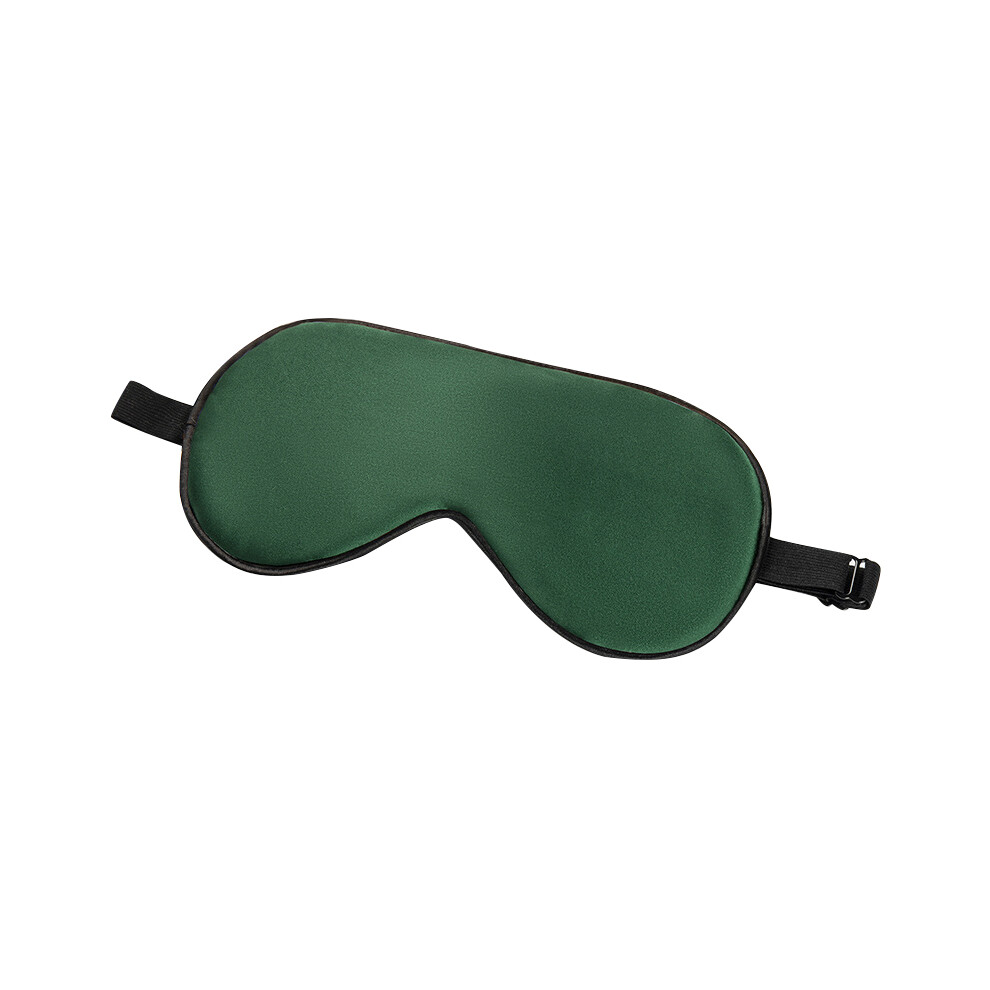 Green (Green) Sleep Eye Mask 16 Momme Both Sides Mulberry Silk Sleep Shades Cover Sleeping Aid With Adjustable Strap