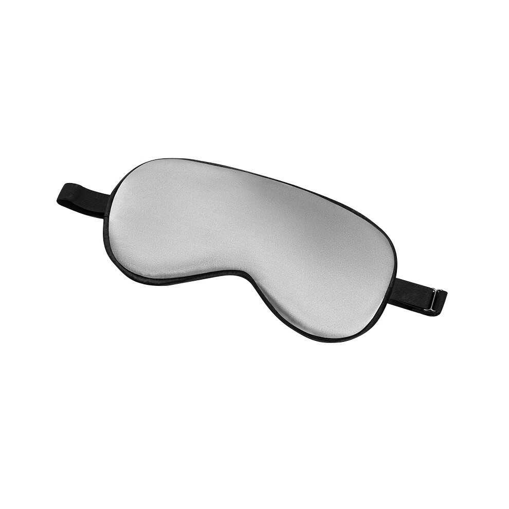 Grey (Grey) Sleep Eye Mask 16 Momme Both Sides Mulberry Silk Sleep Shades Cover Sleeping Aid With Adjustable Strap