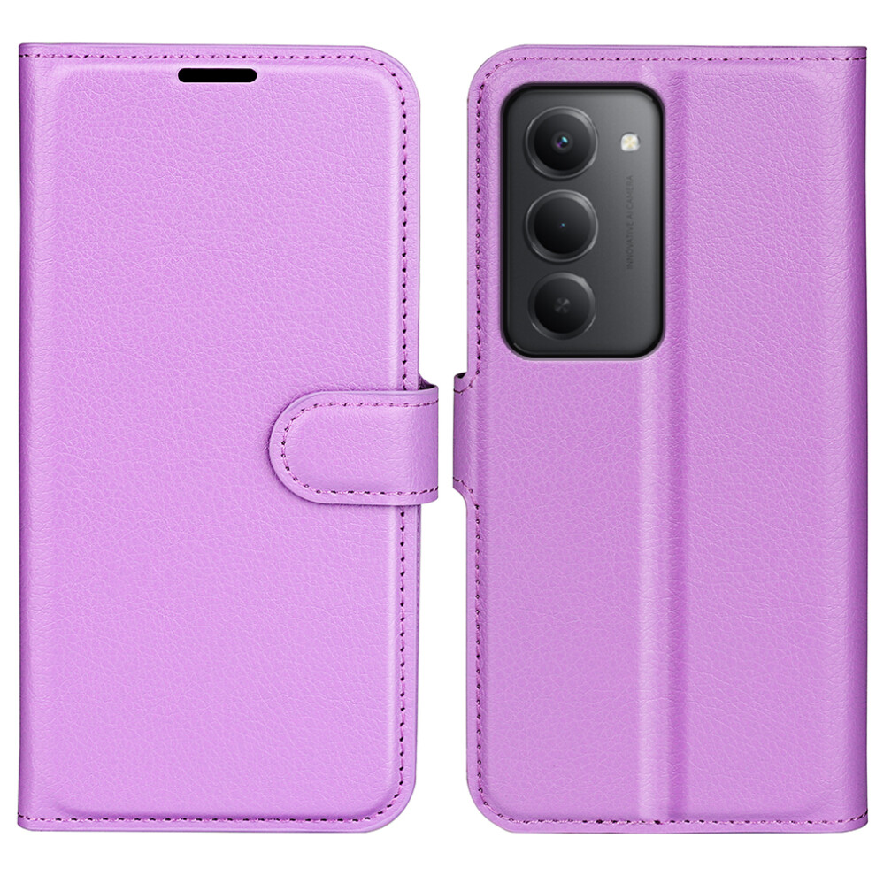 (Purple) For Xiaomi Redmi 15 5G (Eu) (171Mm) / Xiaomi Redmi 15 4G (Eu) (171Mm) Case Litchi Texture Shockproof Leather Wallet Phone Cover Purple 6914284902247