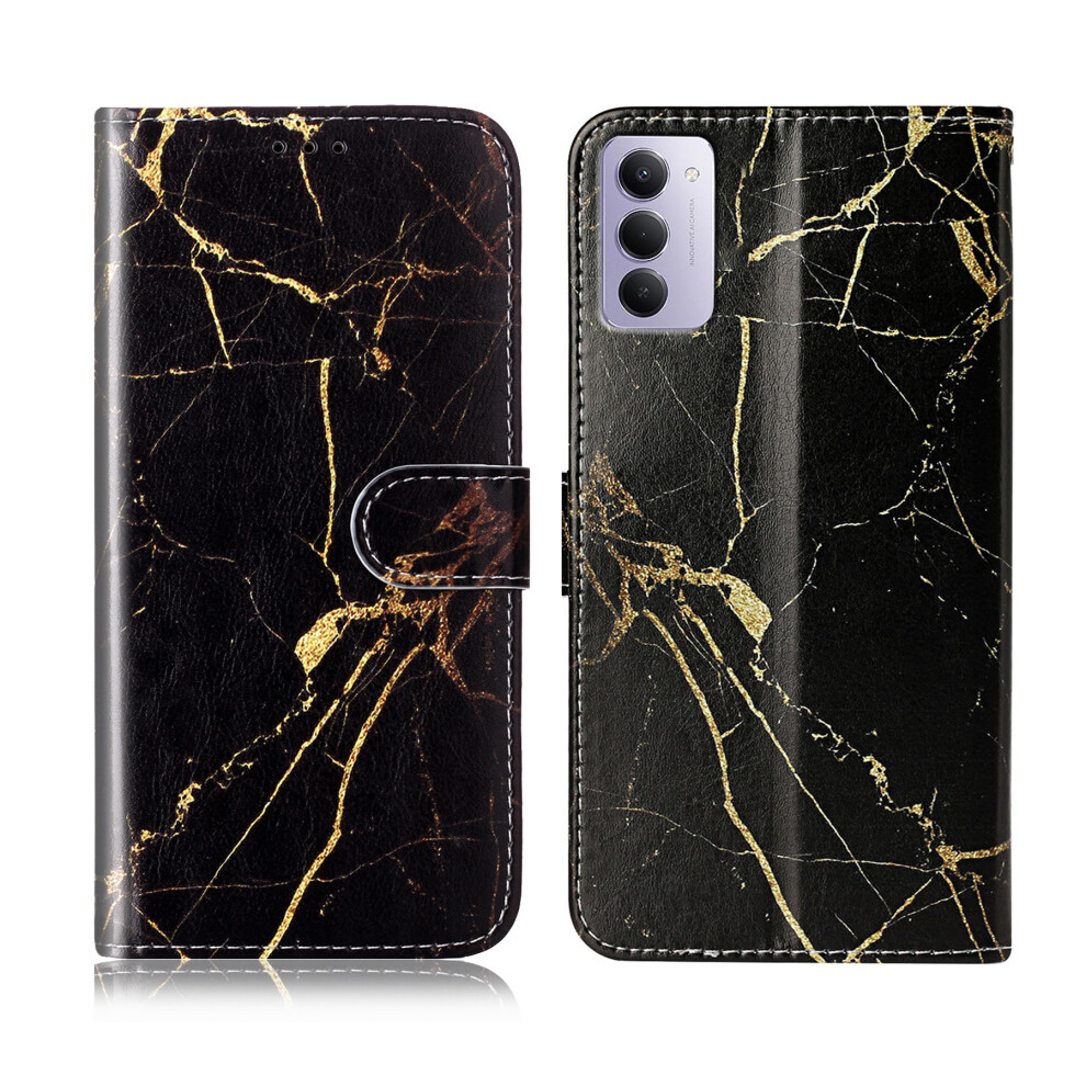 (Black Gold Marble) For Xiaomi Redmi 15 5G (Global) (169Mm) Stand Case Marble Painted Folio Flip Leather Wallet Phone Cover Black,Gold 6914287975156