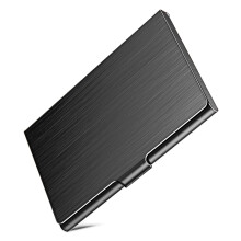 Estuche profesional delgado para tarjetas de visita, fabricado en acero inoxidable que garantiza durabilidad y elegancia para sus necesidades de