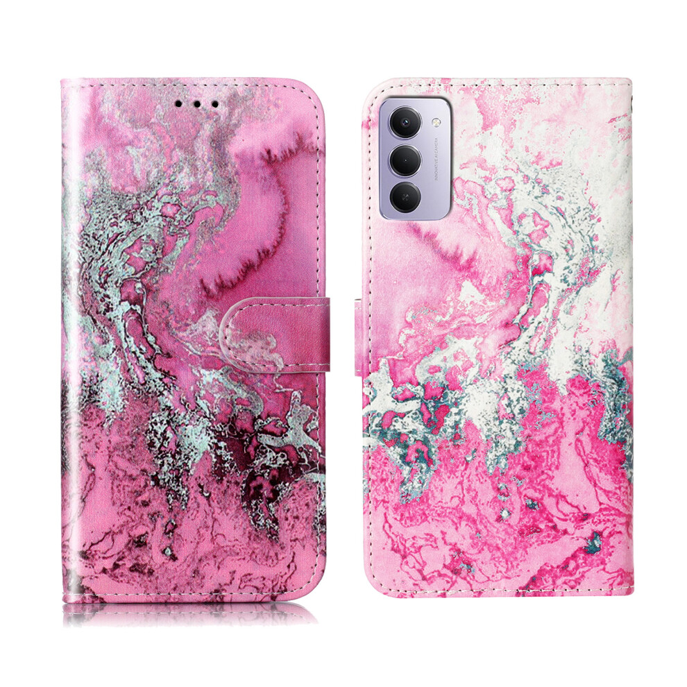 ( Seawater Marble) For Xiaomi Redmi 15 5G (Global) (169Mm) Stand Case Marble Painted Folio Flip Leather Wallet Phone Cover Pink 6914285151255