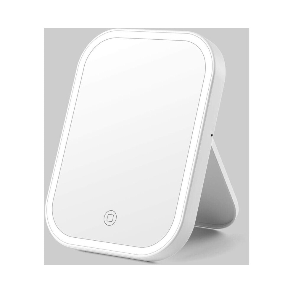 Angle Adjustable Rechargeable Cosmetic Mirror, 360Adjustable Angles Travel Makeup Mirror with Bright LED Lights, Smart Touch Dimmable for Every