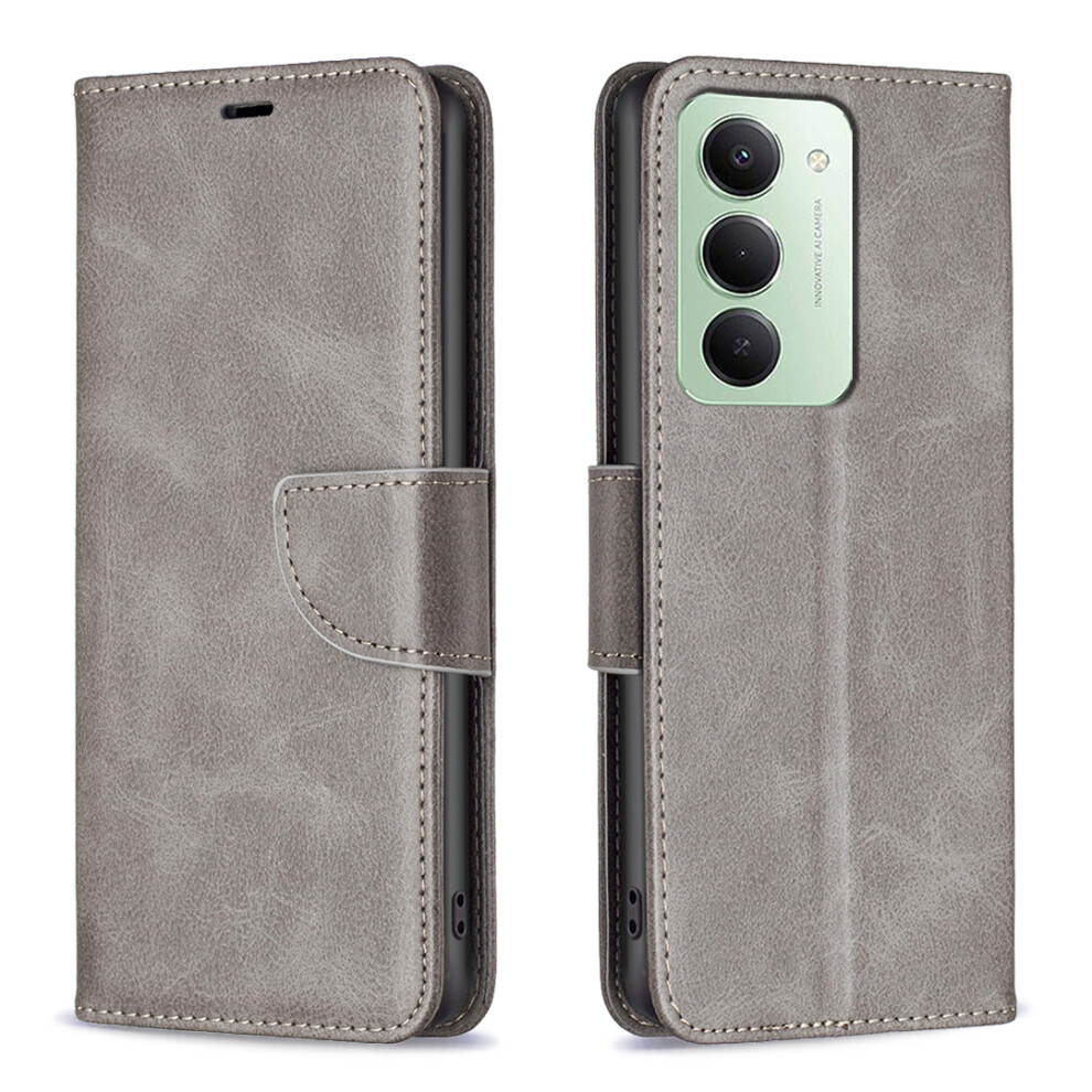 (Grey) For Xiaomi Redmi 15 5G (Global) (169Mm) Case Shockproof Pu Leather Cover With Wallet Card Slots Grey 6914286548894