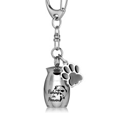 Cremation Urn Keychain Waterproof Pet Memorial Urn for Dog Cat Bird Ashes Holder Keepsake with Engraved Dog Tag