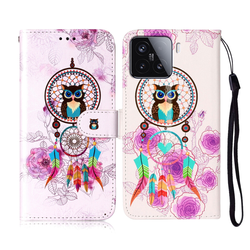 (Wind Chime Owl) For Xiaomi 15T Pro Case Pattern Leather Wallet Phone Cover With Strap 6914285644009
