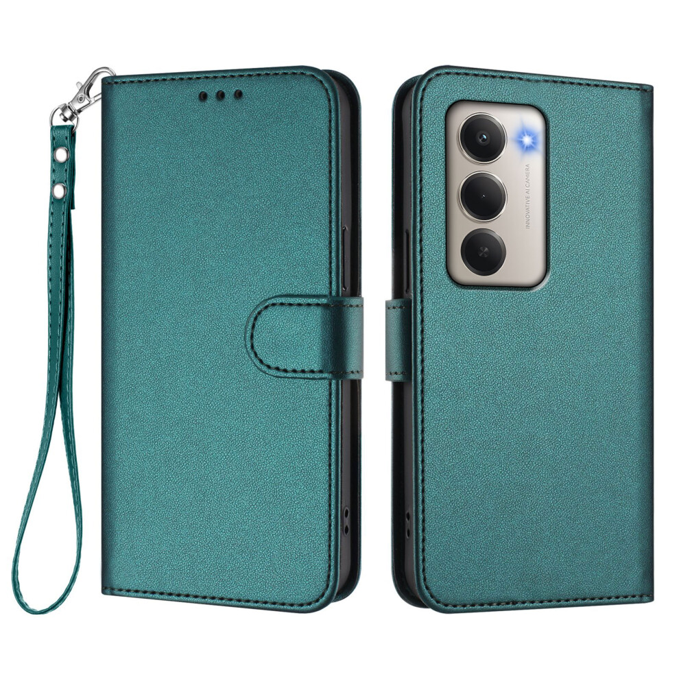(Green) For Xiaomi Redmi 15 4G (Eu) (171Mm) Leather Case Wallet Stand Phone Cover With Wrist Strap Green 6914289583359