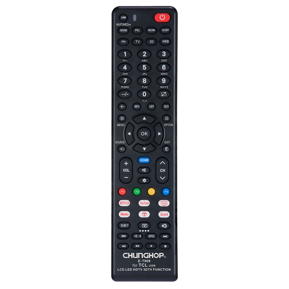(As Shown) E-T908 For Tcl Tv Remote Control Replacement Ergonomic Handheld Controller 6914283257553