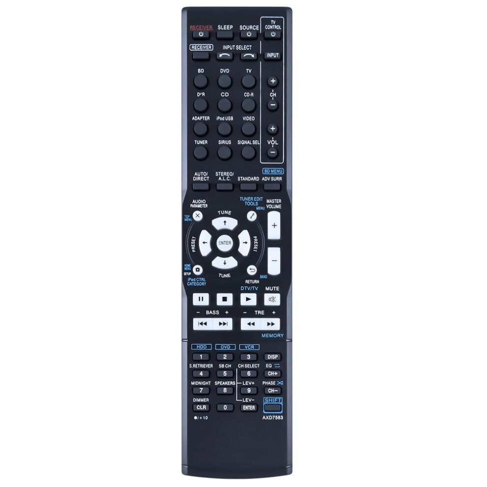 (As Shown) Axd7583 For Pioneer Av Receiver Stereo System Remote Control Ergonomic Replacement Controller 6914281130988