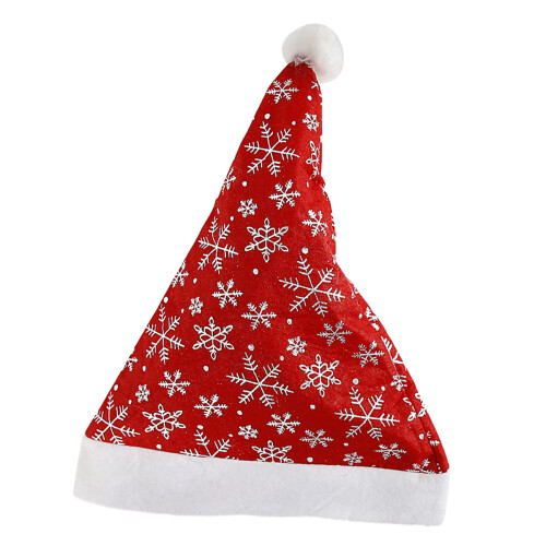 Gild Snowflake Pattern Christmas Santa Hat Unisex-Silver