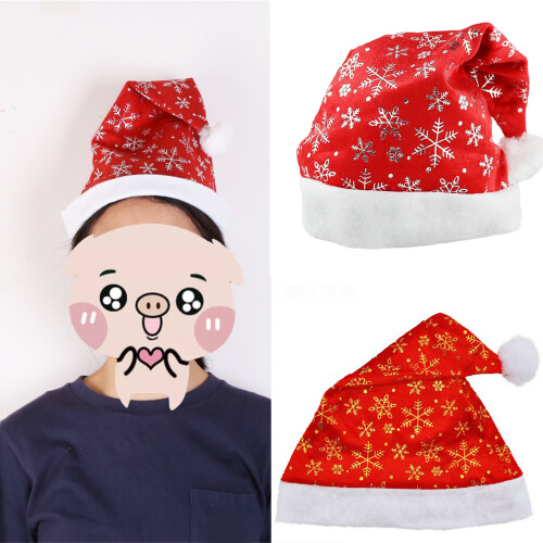 Gild Snowflake Pattern Christmas Santa Hat Unisex-Silver 2