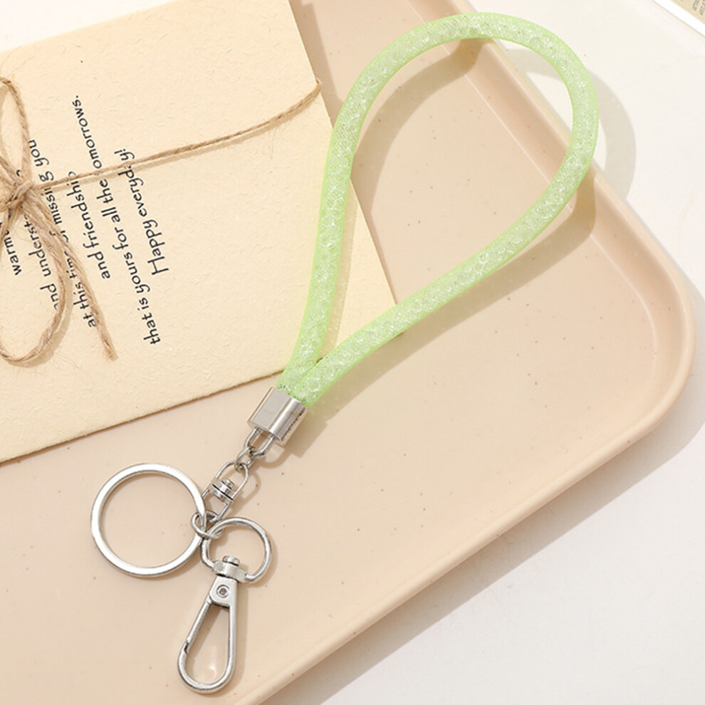 (Green) Mesh Design Phone Charm Keychain Pendant Cell Phone Case Strap Green 6914286904379