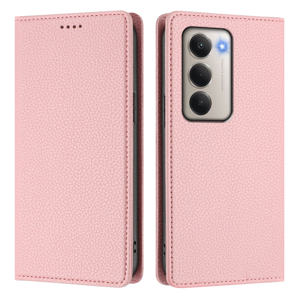 (Pink) For Xiaomi Redmi 15 4G (Eu) (171Mm) Wallet Case Rfid Blocking Litchi Texture Leather Mobile Cover Pink 6914286374912