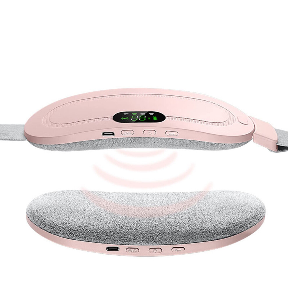Menstrual Heating Pad 4 Gears For Pain Relief, Waist Cramp Support, Pink Heating Belt For Uterus And Stomach