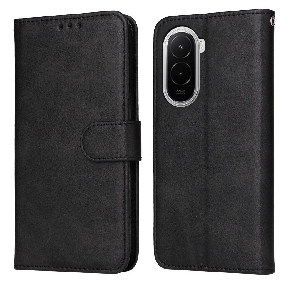 (Black) For Xiaomi Poco M7 4G (169Mm) Case Wallet Pu Leather Folio Flip Phone Cover Black 6914284310653