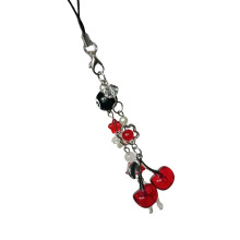 Elegant Cherry Jellyfish Phone Charm Lightweight Beaded-Red