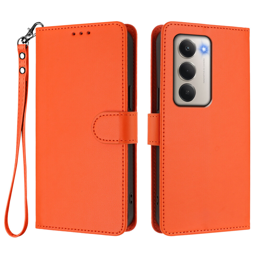 (Orange) For Xiaomi Redmi 15 4G (Eu) (171Mm) Leather Case Wallet Stand Phone Cover With Wrist Strap Orange 6914289707632