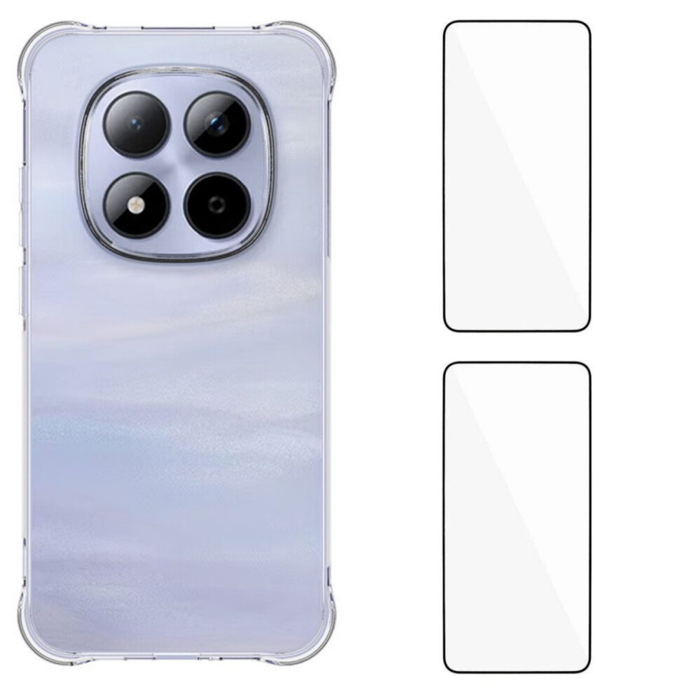 (Transparent) For Xiaomi Redmi Note 15 Pro 5G Tpu Case Wanlonfeng Wl2 Series 2.0Mm Phone Cover With 2Pcs Tempered Glass Films 6914285533327