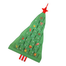 Cotton Linen Christmas Tree Hanging Organiser 24 Pockets Multi