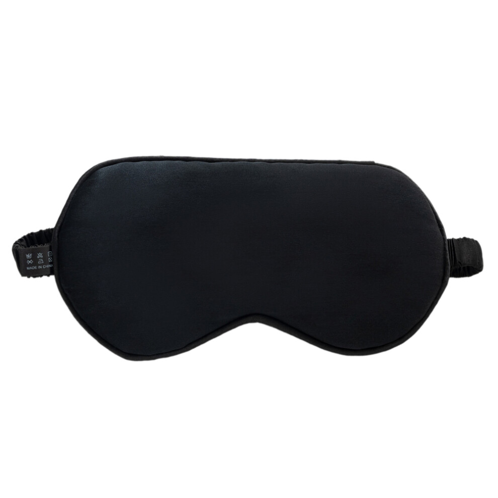 Black (Black) 16 Momme Sleep Nap Mulberry Silk Eye Mask Elastic Headband Soft Eye Cover Eyeshade