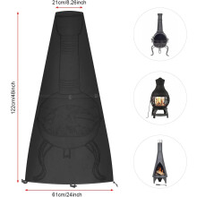Outdoor Fire Pit Cover, Patio Chiminea Cover Heavy Duty Fabric Water-Proof, All Weather Protection Chiminea Defender, Durable Zipper Stand-Up Outdoor