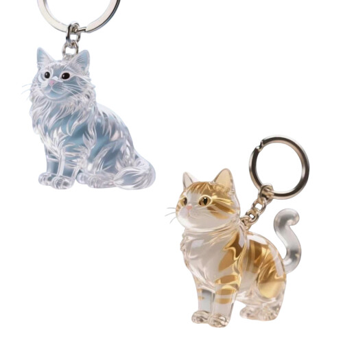 Pet Furs Keyring Shatterproof Plastic-Golden Gradient Main