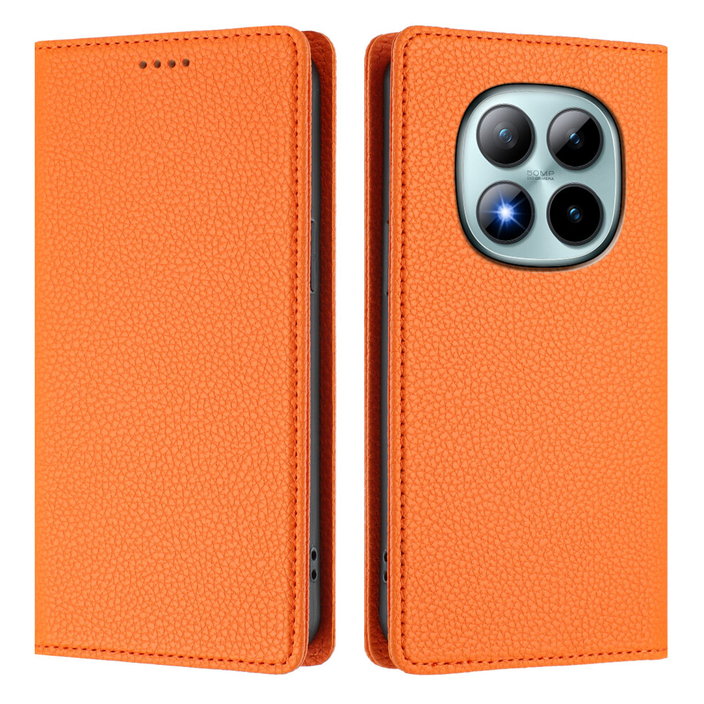 (Orange) For Xiaomi Redmi Note 15 Pro+ 5G Wallet Case Rfid Blocking Litchi Texture Leather Mobile Cover Orange 6914280346724