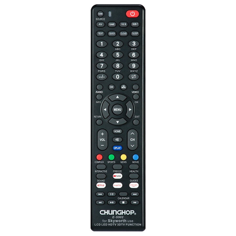(As Shown) E-S902 For Skyworth Tv Remote Control Battery Operated Replacement Television Controller 6914283501656