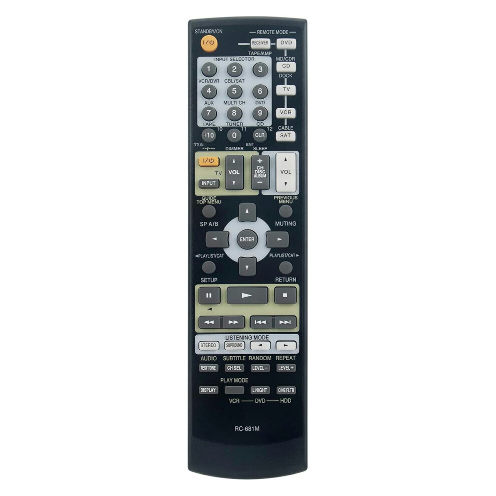 (As Shown) Rc-681M For Onkyo Amplifier Player Remote Control 10M Range Battery Powered Replacement Controller 6914284053161