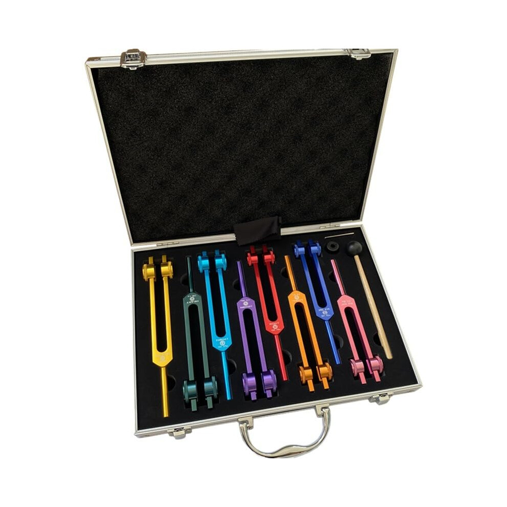 Chromatic Tuning Fork Set â 7 Aluminum Alloy Forks for Sound Therapy and Healing Frequencies, Durable and Lightweight