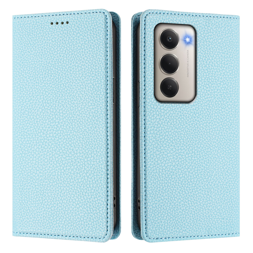 (Baby ) For Xiaomi Redmi 15 4G (Eu) (171Mm) Wallet Case Rfid Blocking Litchi Texture Leather Mobile Cover Blue 6914287334687