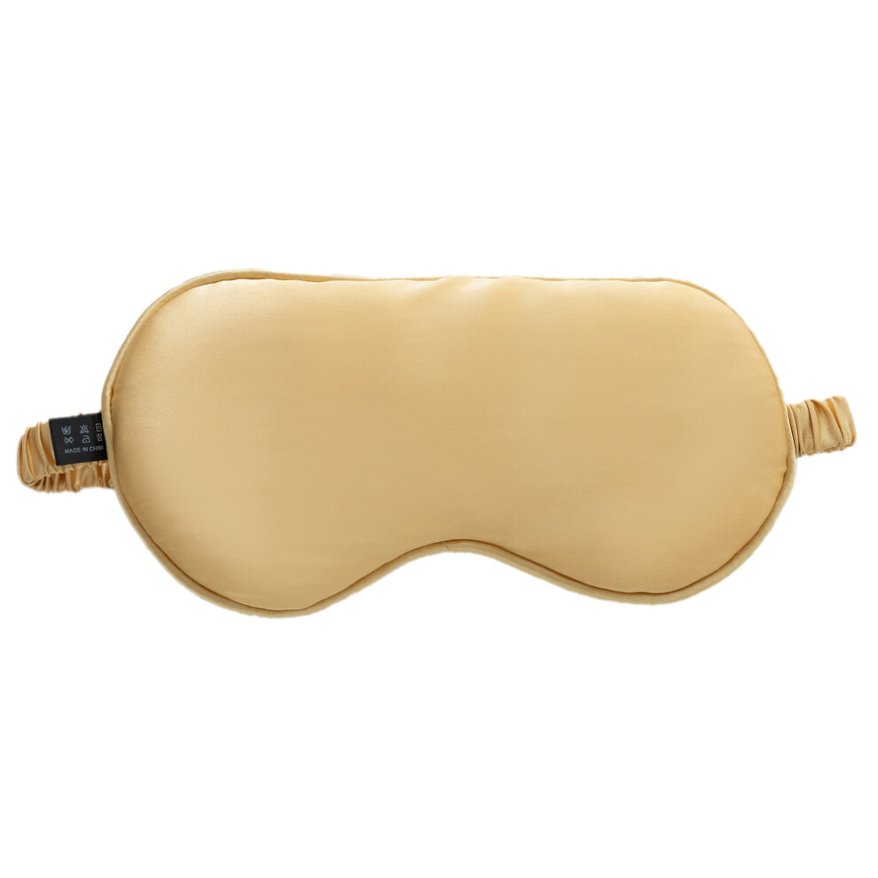 Gold (Champagne ) 16 Momme Sleep Nap Mulberry Silk Eye Mask Elastic Headband Soft Eye Cover Eyeshade