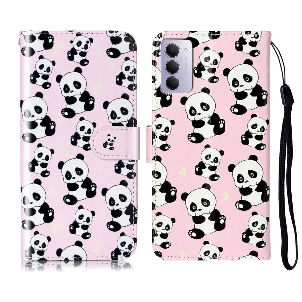 (Panda) For Xiaomi Redmi 15 5G (Global) (169Mm) Case Pattern Leather Wallet Phone Cover With Strap 6914283133369