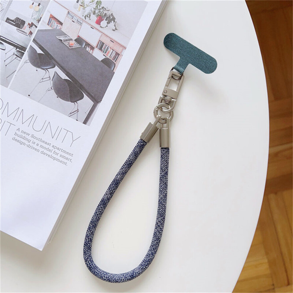 (Style 2) Copper Buckle Phone Lanyard 26Cm Phone Wristlet Anti Theft Strap With Tether Tab 6914287711952