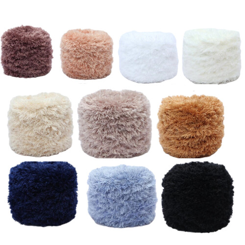 Fil de laine de corail en velours en peluche, pull, écharpe,-2 1