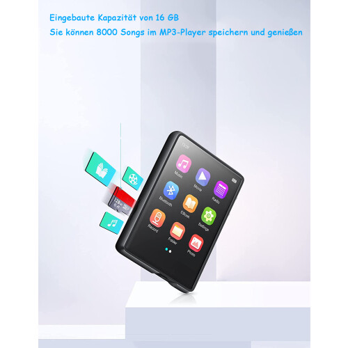 Melodic Marvel, Bluetooth5.0 MP3 Player με οθόνη αφής, μεταλλικό σώμα από κράμα για στιβαρότητα και 2