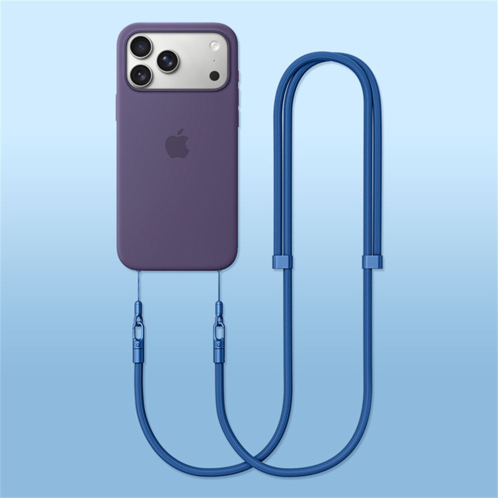 (Sapphire) For Iphone 17 Case Crossbody Strap Adjustable Neck Lanyard Dual Buckle Slim Hanging Rope 6914283023844