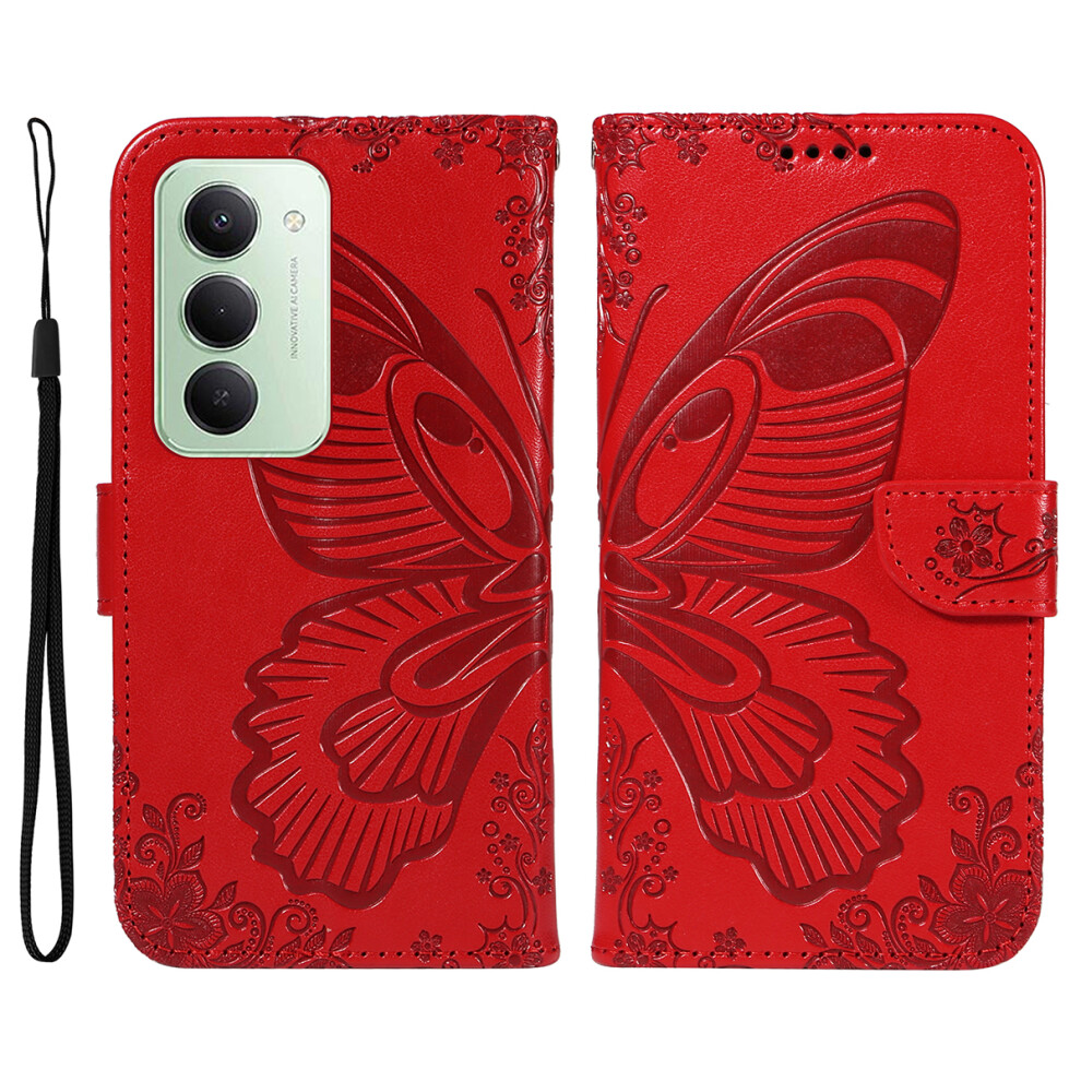 (Red) For Xiaomi Mi 15 5G (Global) (169Mm) Case Butterfly Pattern Pu Leather Folio Flip Phone Cover Red 6914283973934