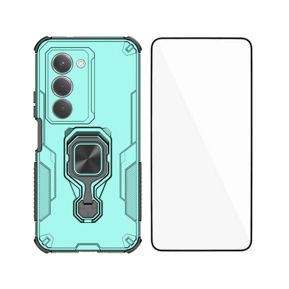(Green) For Xiaomi Redmi 15 5G (Global) (169Mm) Phone Case Wanlonfeng Pc Tpu Back Cover Kickstand With Tempered Glass Green 6914282735656