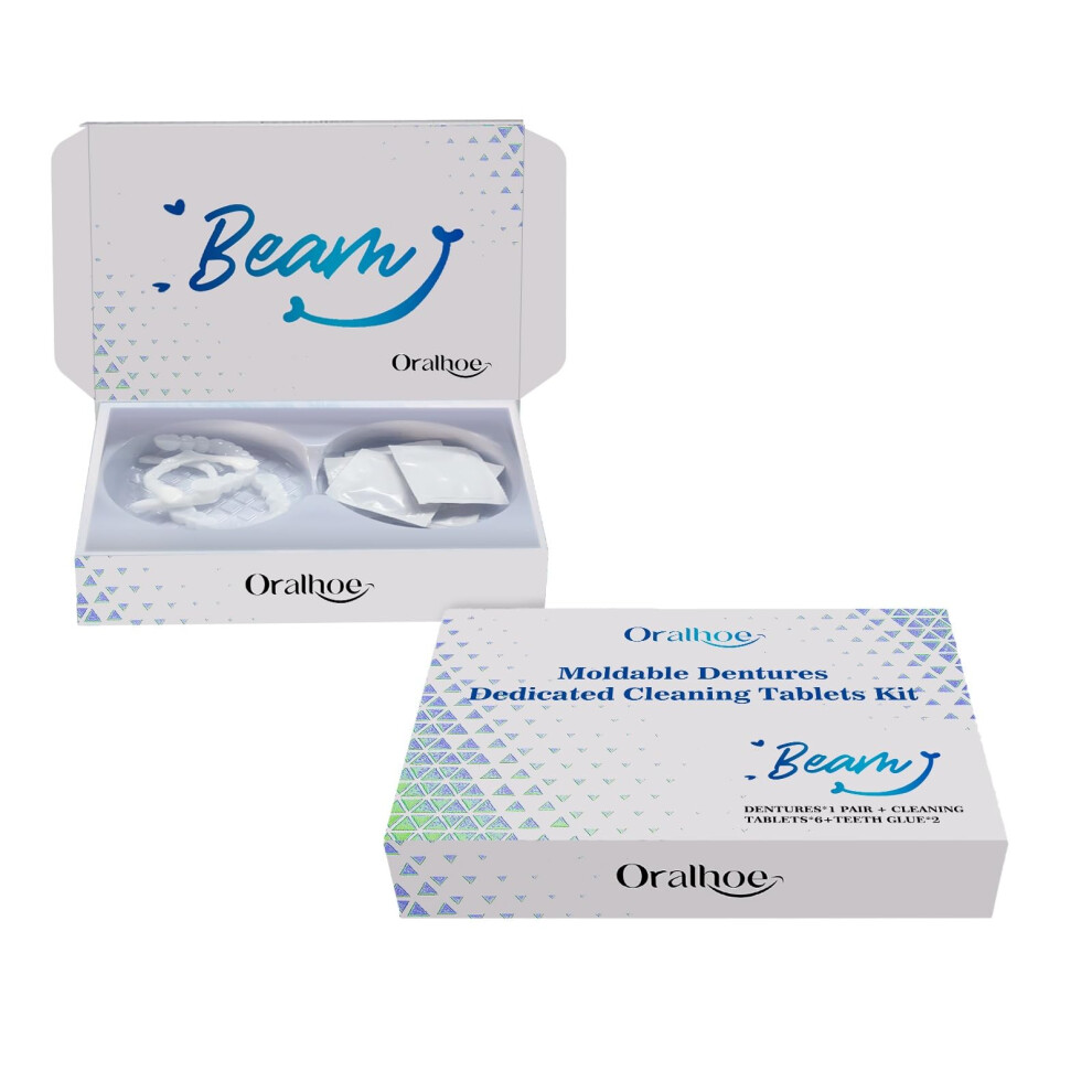 Denture Cleaning Tablets for Silicone Dentures, Quick Dissolve, Effective Stain Removal, 2PCS Set