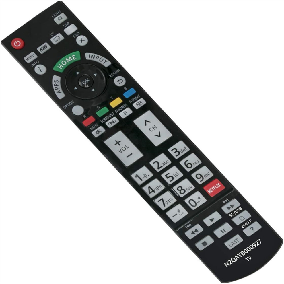 (As Shown) N2qayb000927 For Panasonic Tv Universal Remote Control Infrared Remote Replacement 6914281291795