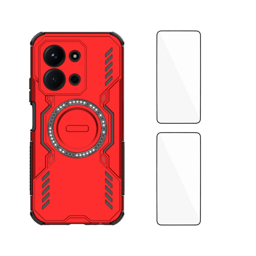 (Red) For Xiaomi Mi 15C 4G (Eu) (173Mm) / Xiaomi Mi 15C 5G (Eu) (173Mm) Magnetic Case Wanlonfeng Dj Series Pc Tpu Phone Cover Wit Red 6914283466788