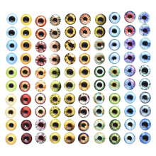 100Pcs/Lot Artistic Glass Eye Charms Random Patterns-8mm