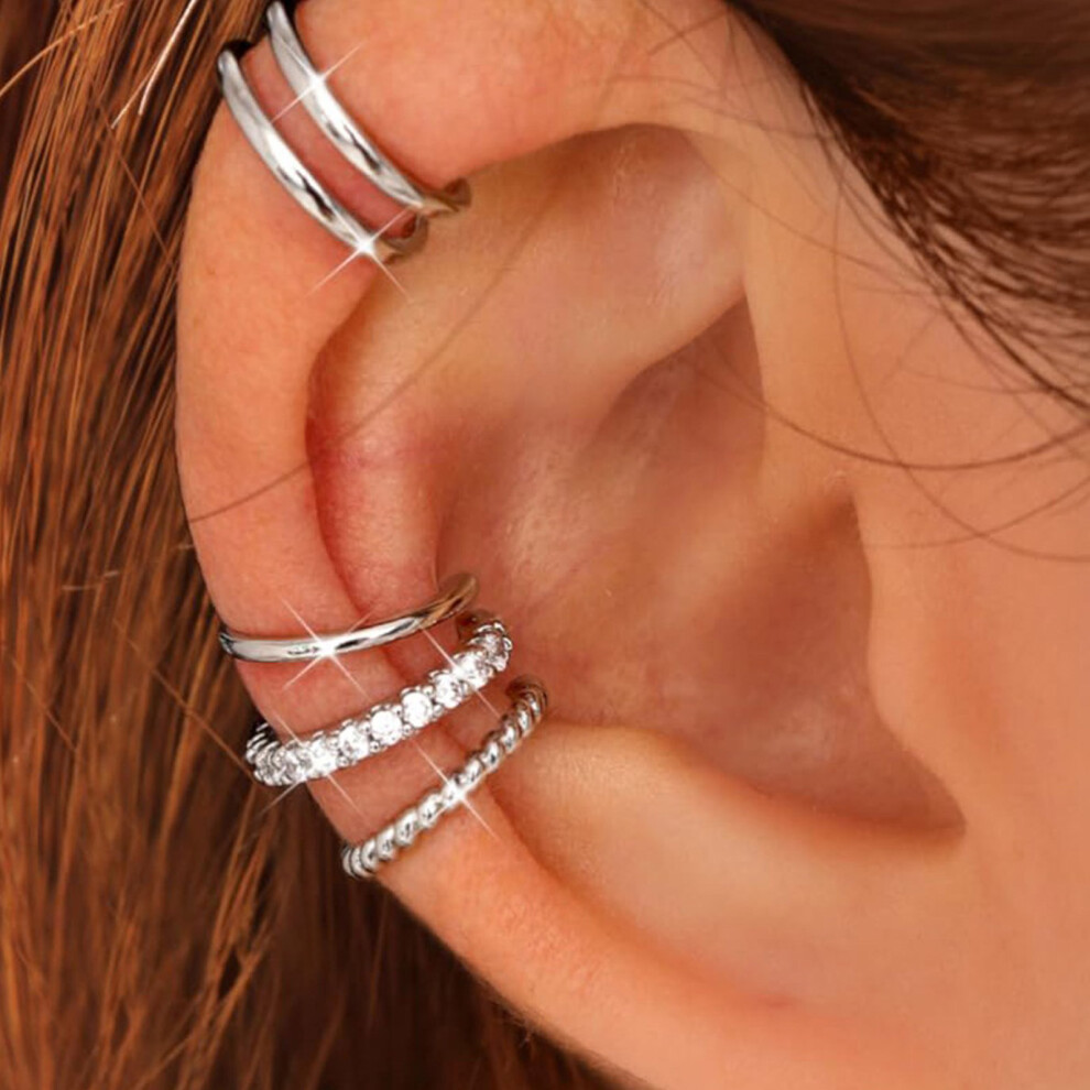 4 Pairs Clip On Cartilage Earrings Adjustable Ear Cuffs-Style 5 7754001064891