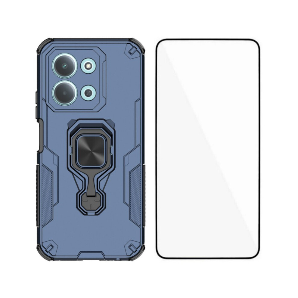(Blue) For Xiaomi Redmi 15C 4G (Global) (171Mm) Phone Case Wanlonfeng Pc Tpu Back Cover Kickstand With Tempered Glass Blue 6914283259045