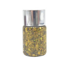Portable Glitters Gel Including Brush for Instants Shine-Gold