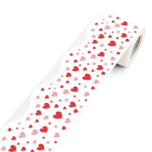 Adesivos decorativos, fita contínua para decoração do Dia dos Namorados, borda ondulada com desenho de coração, papel autoadesivo à prova